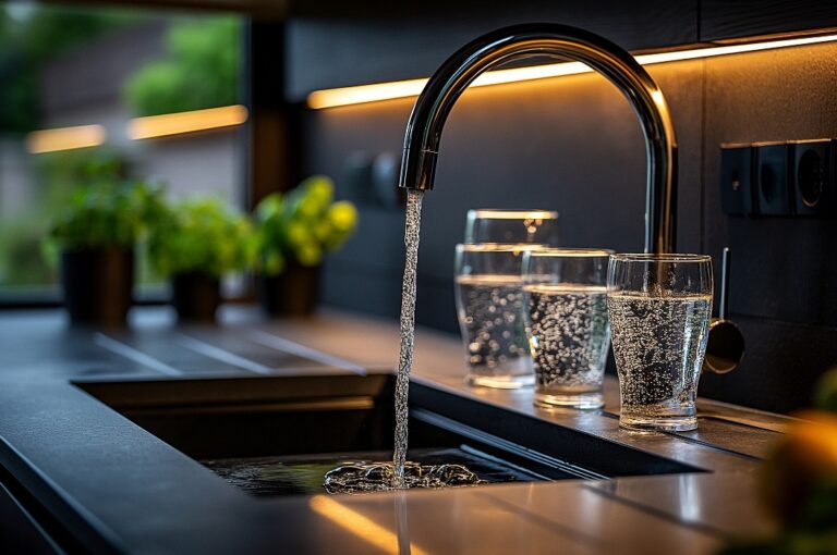 Eine Nahaufnahme eines modernen Wasserfiltersystems