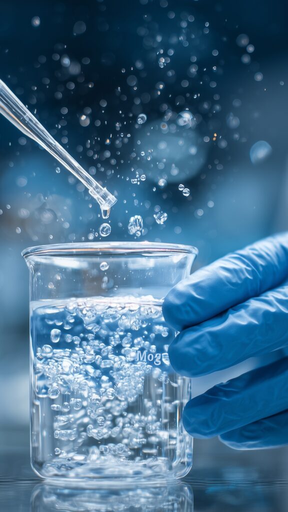 Wasserprobe in einem Becherglas